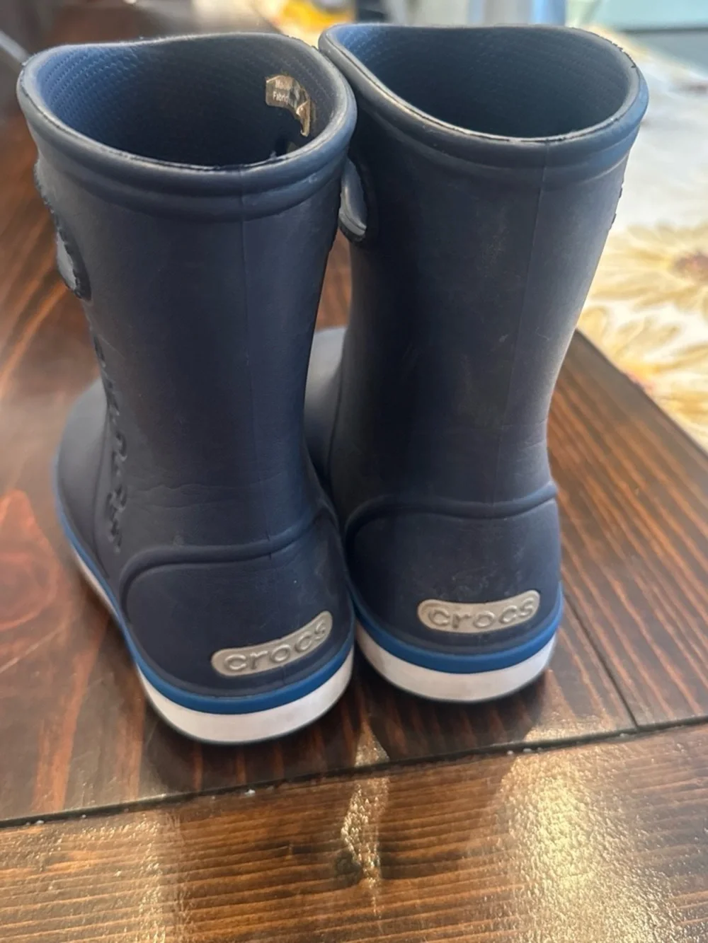 CROCS Kids' Navy and White Waterproof Rain Boots